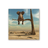 Elephant Stands On Tree Branch