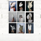 Modern Flowers on Nude Woman / Amazing Wall Arts