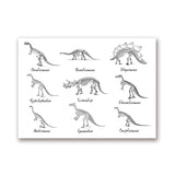 Dinosaur Chart List Boys Wall Art